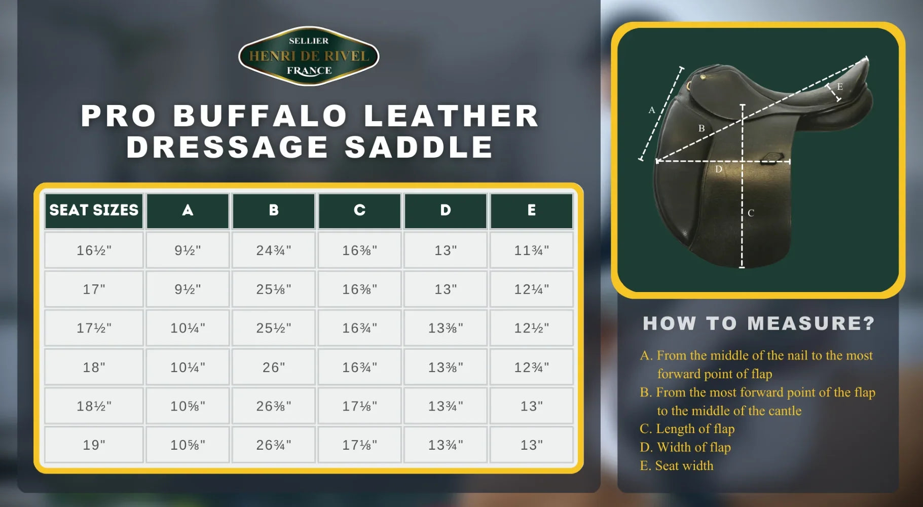 Henri de Rivel Pro Buffalo Leather Dressage Saddle