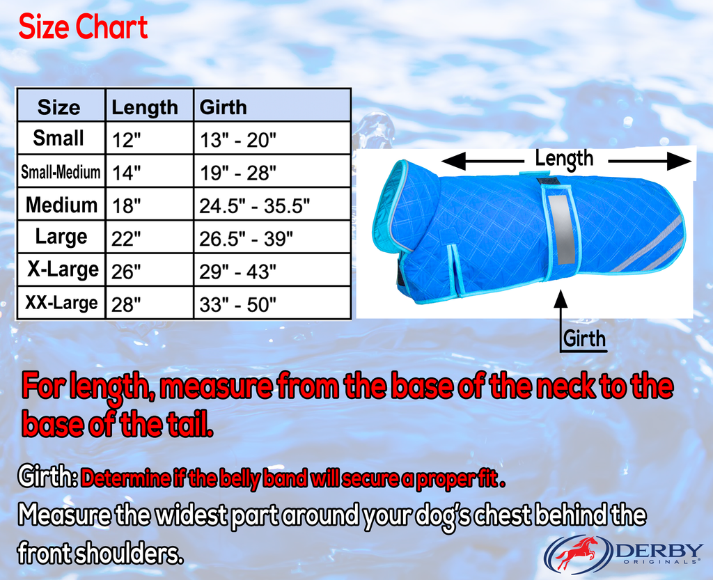 Derby Originals Hydro Cooling Dog Jacket – Reflective Evaporative Cooling Vest with Adjustable Belly Band & Harness Opening, Lightweight UV Protection Coat for Hot Weather & Outdoor Dogs