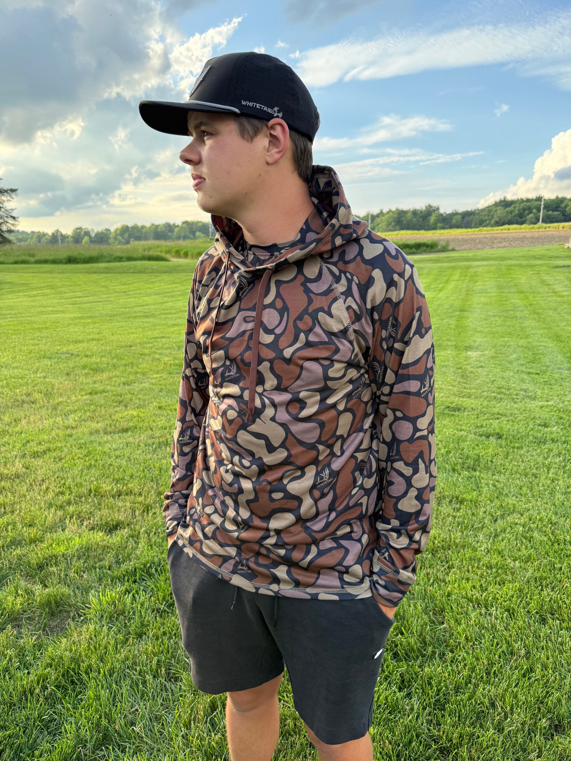 Whitetail Co. Dark Old Camo Lightweight Hoodie