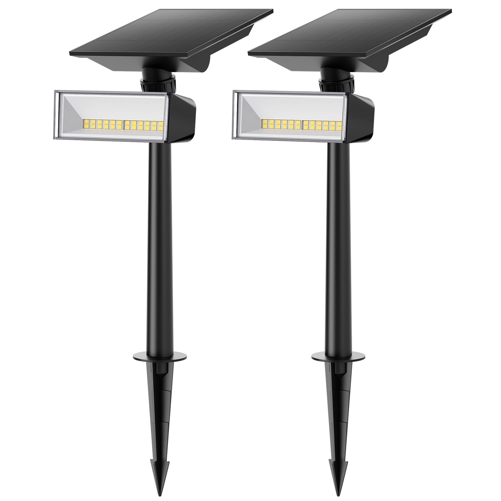 2 Pack SmartYard Upgraded Solar Spotlight with 360° Independently Adjustable , 600 Lumen Outdoor, Waterproof
