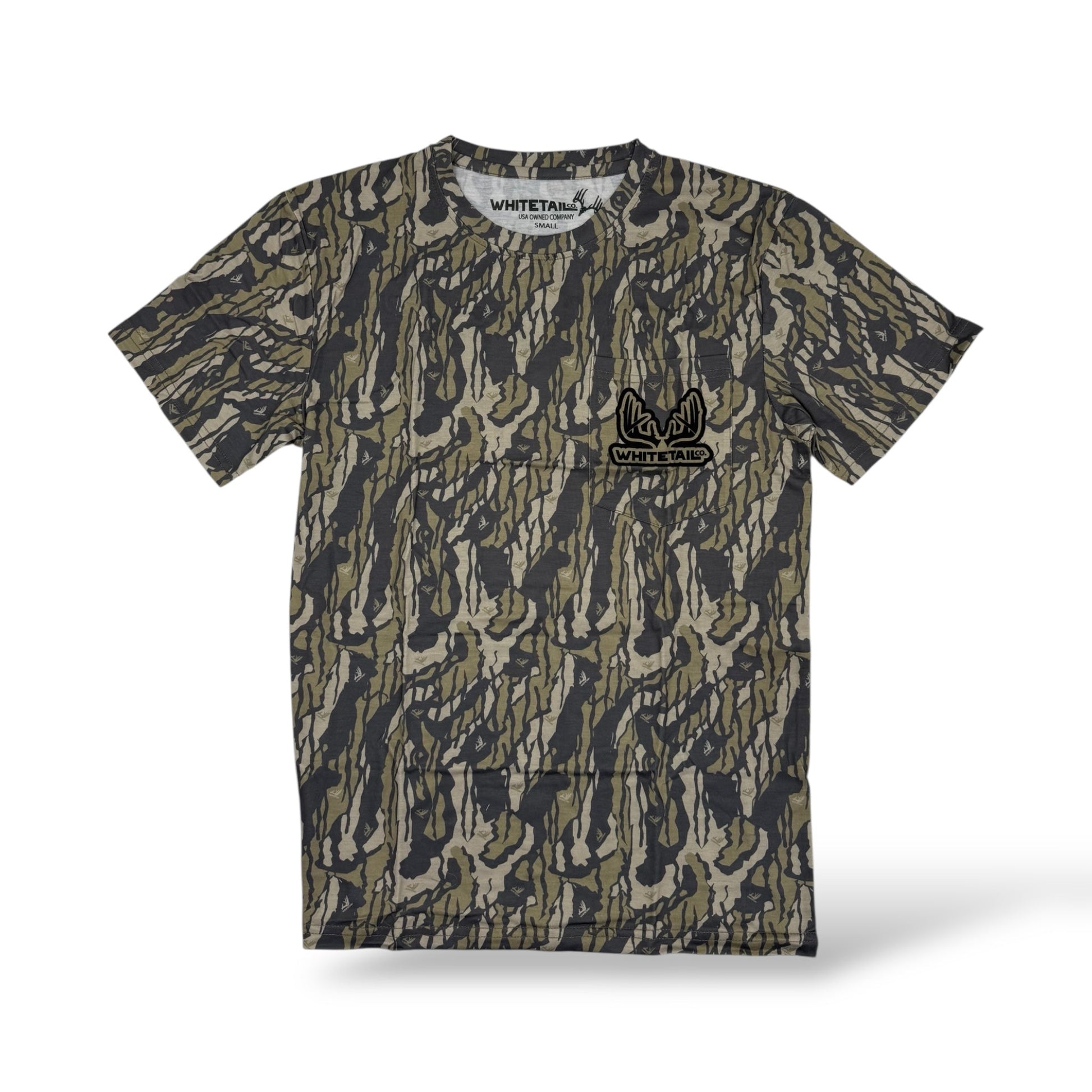 Whitetail Co. Old Tree Bark Camo Faded Pocket Tee