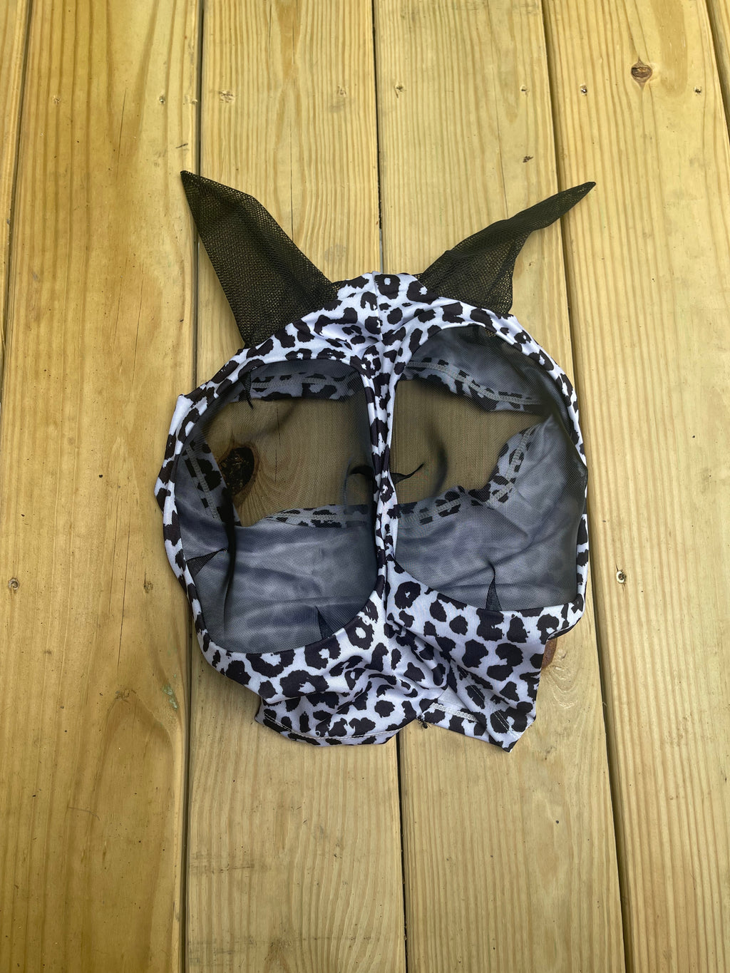 Breathable Pullover Lycra Fly Mask for Horses – No-Rub, Stretch Fit cheetah print