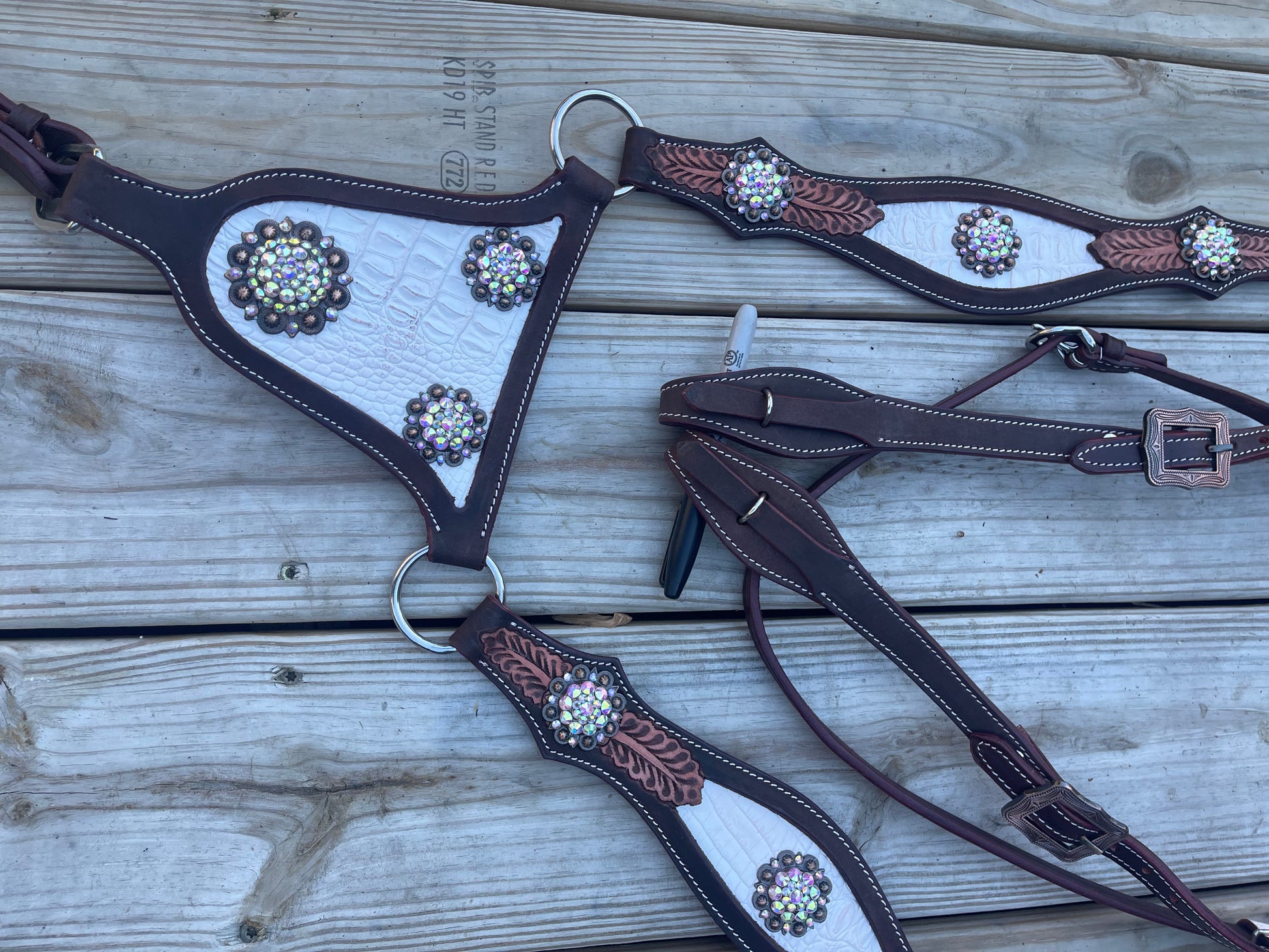 Made to order leather gladiator western tack set with headstall and breastplate