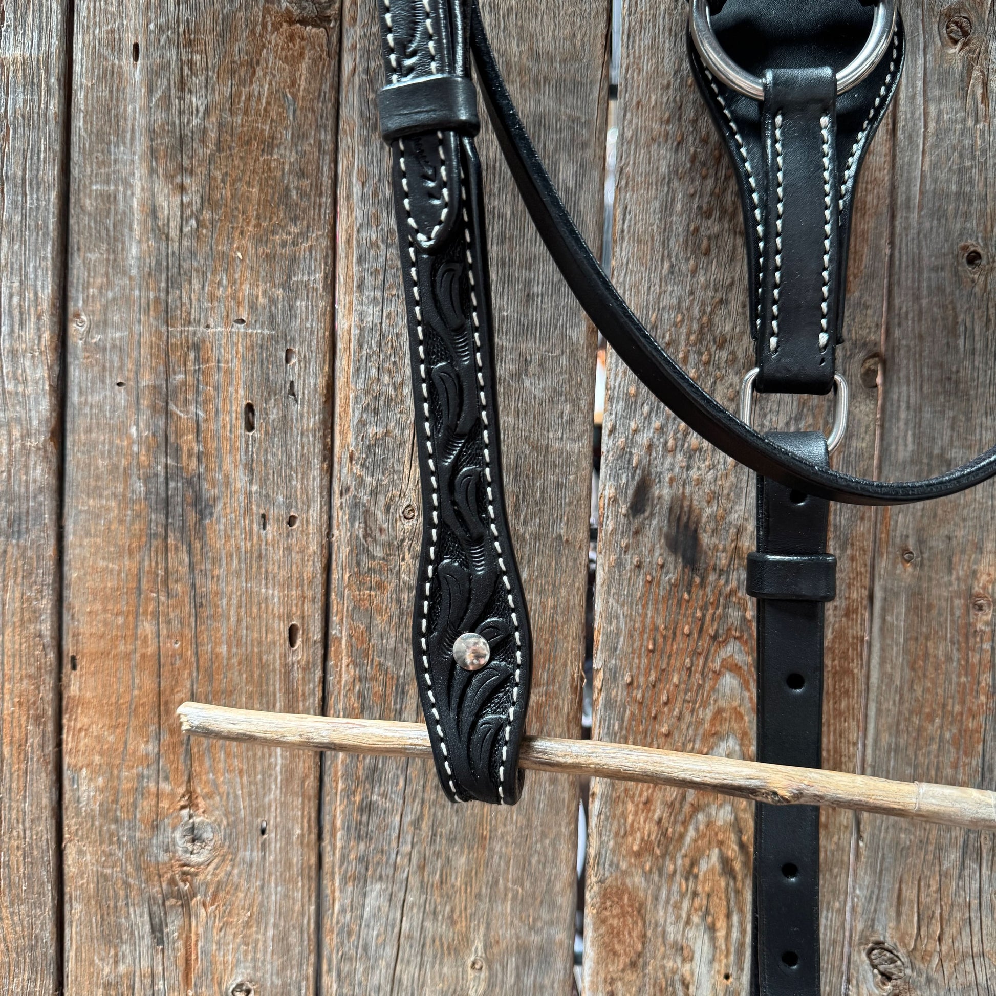 Floral Tooled Black Pony Tack Set #P5066BLK