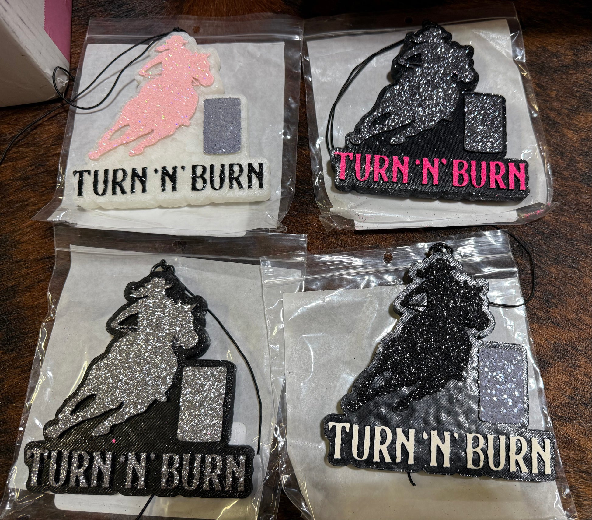 Turn and Burn Barrel Racer Car Freshie