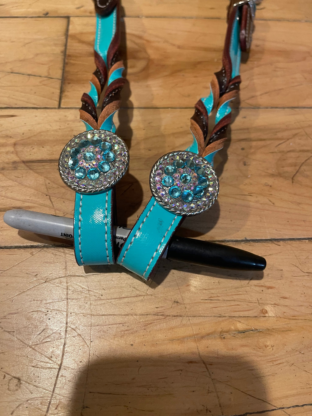 Made to Order Western Tack Set - Turquoise Braided, Ring Style (BHT016)