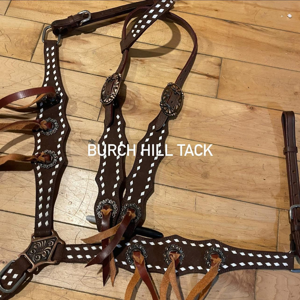 Made to Order Rough Out Western  Fringe Tack Set headstall breastplate
