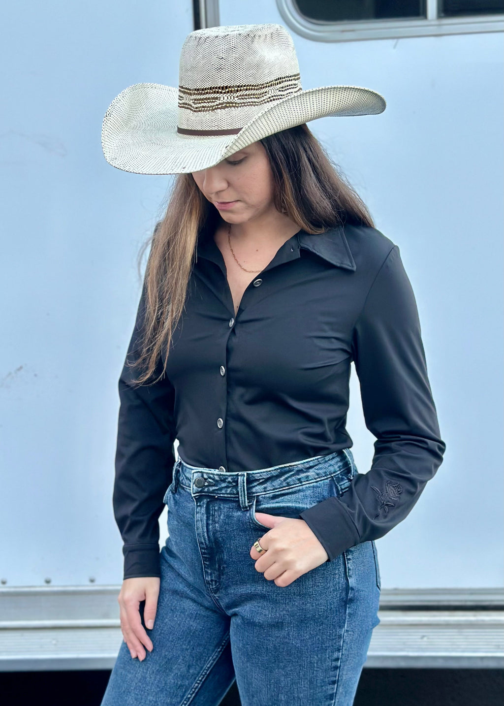 Black Athletic Rodeo Shirt