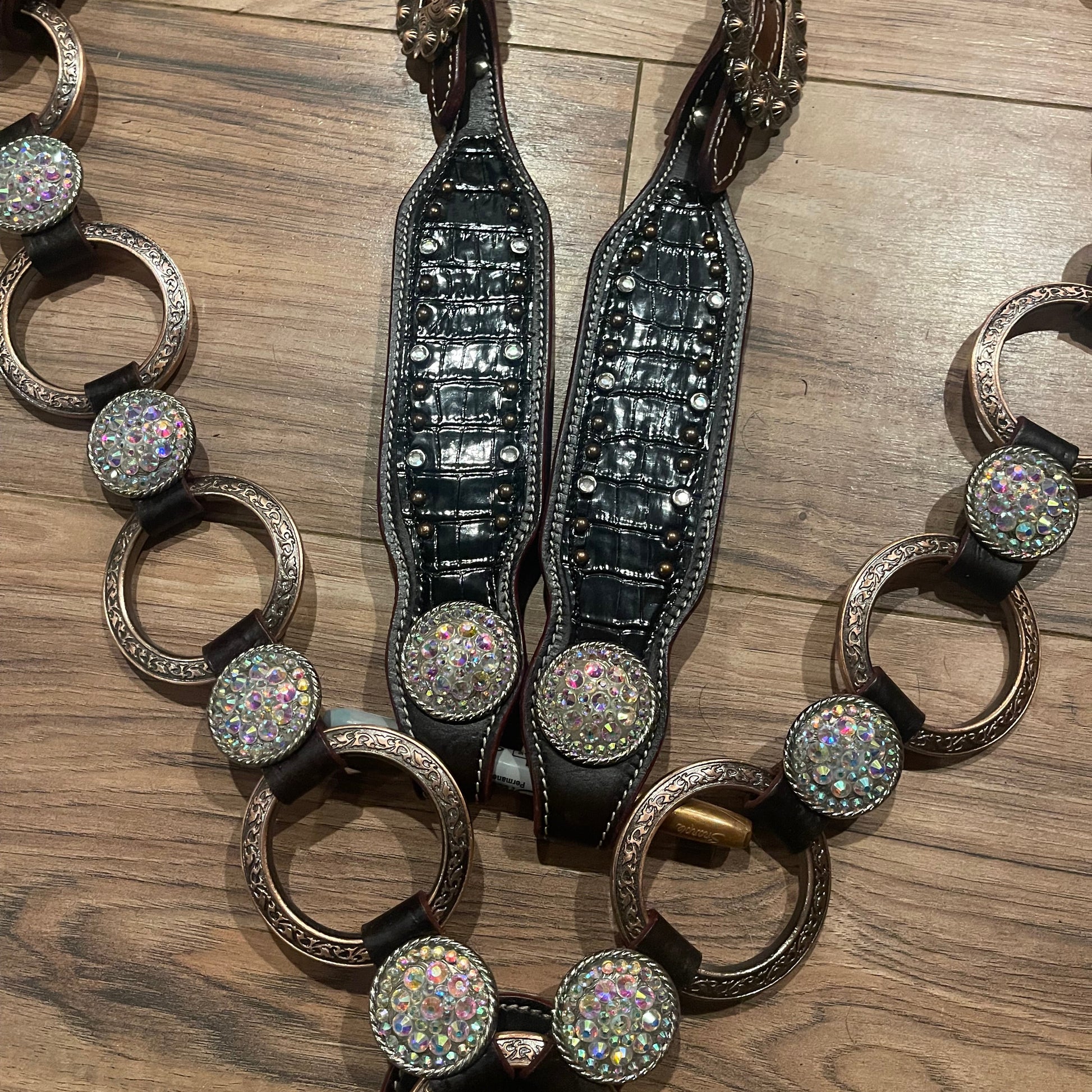 Western Tack Set - Ring Style with Black Alligator Accent (BHT025)