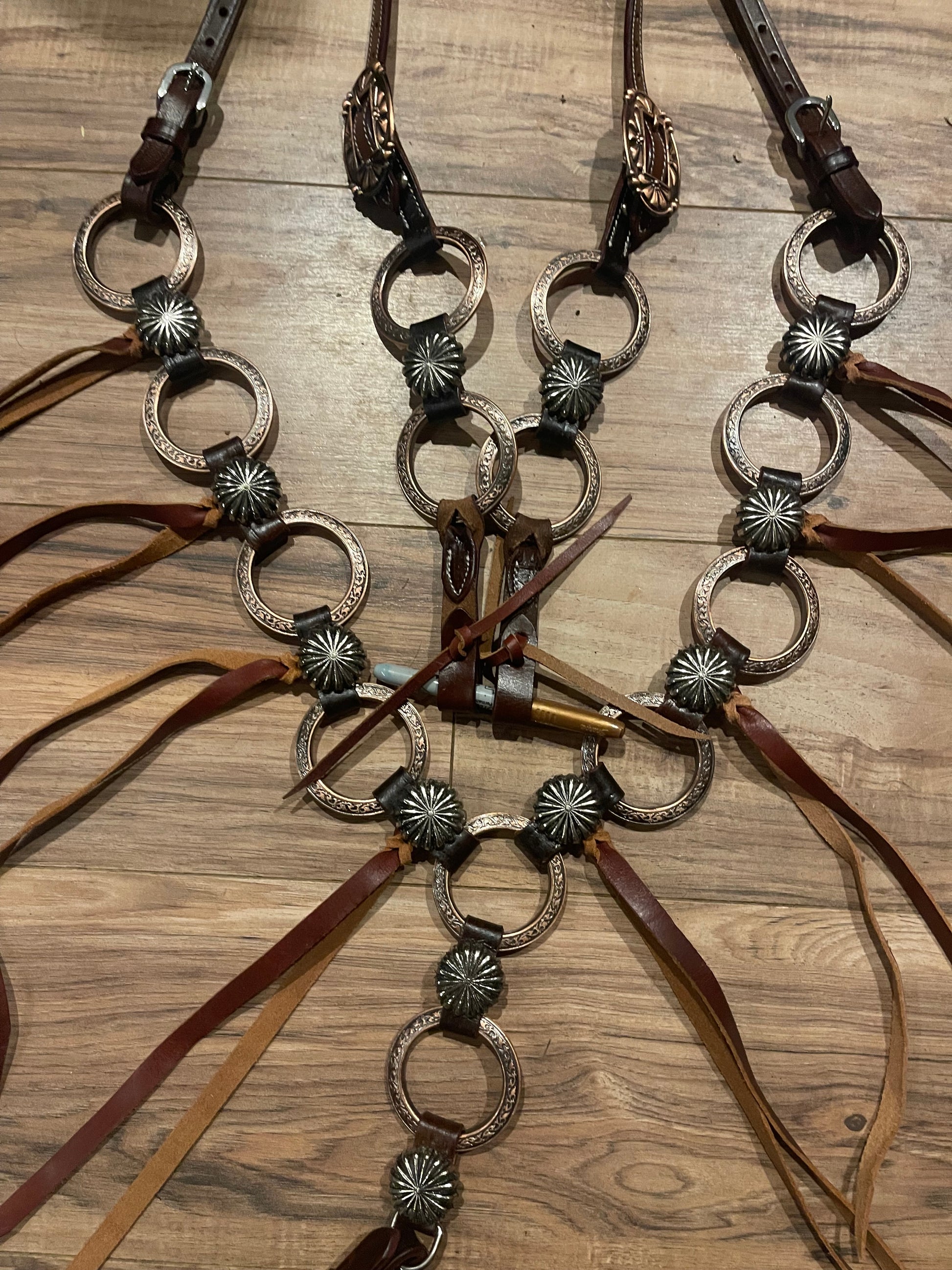 Western Tack Set - Brown Fringe, Ring Style (TF3)