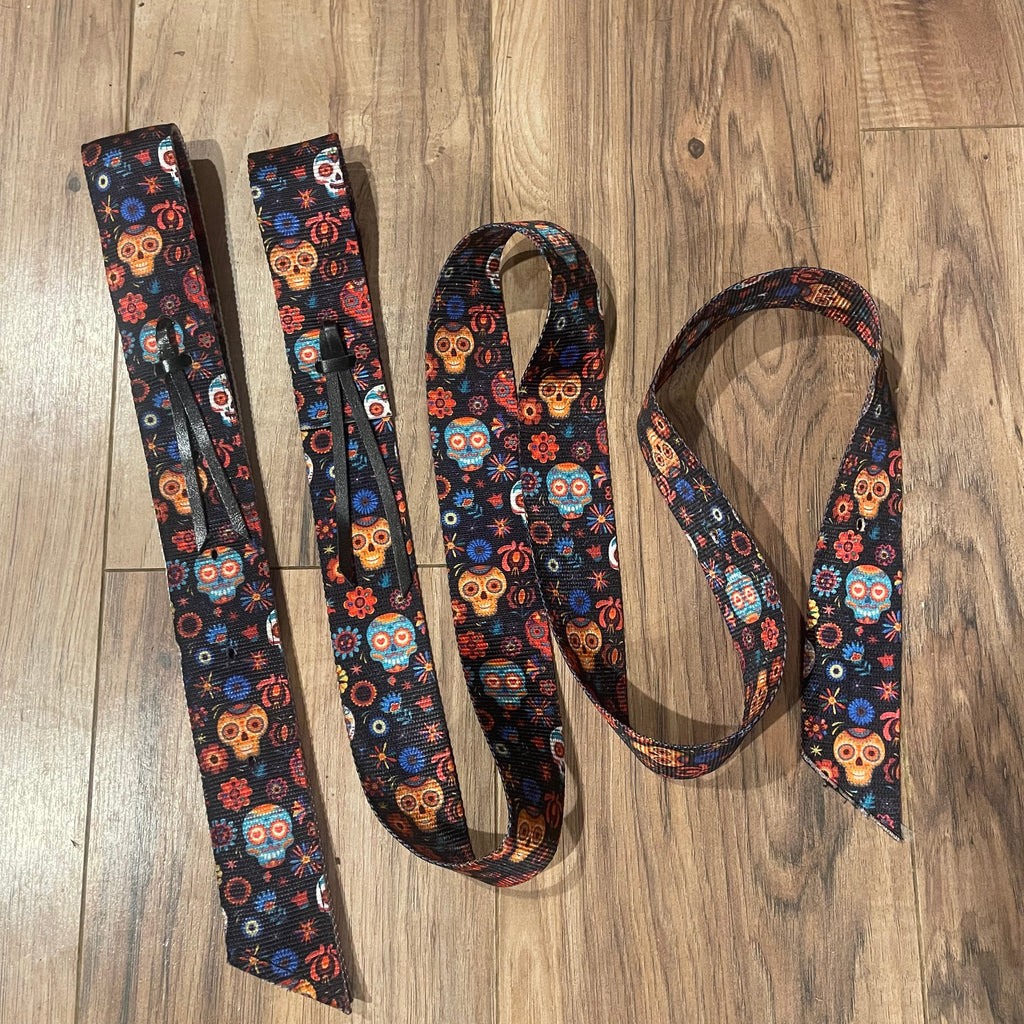 Latigo & Off Billet Set - Pastel Skulls