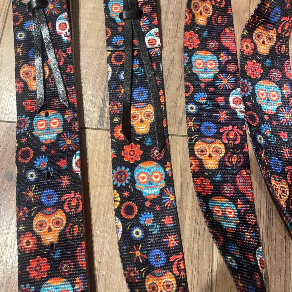 Latigo & Off Billet Set - Pastel Skulls