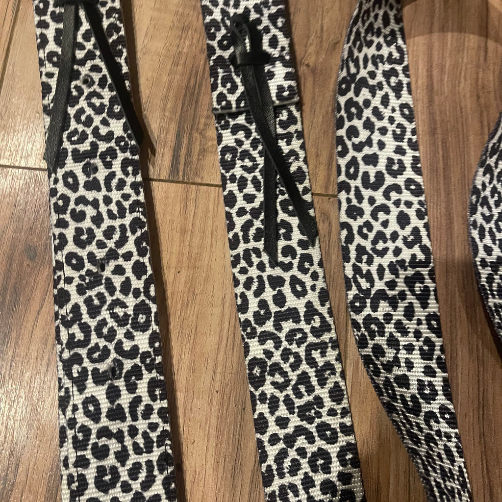 Latigo & Off Billet Set - B&W Cheetah