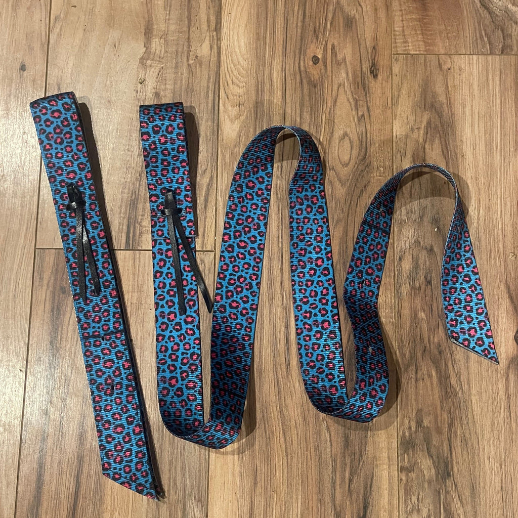 Latigo & Off Billet Set - Blue and Pink Cheetah