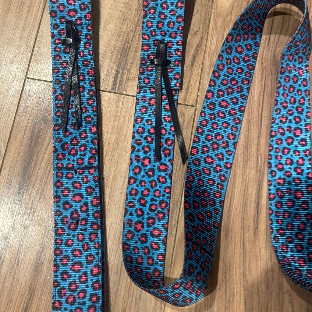 Latigo & Off Billet Set - Blue and Pink Cheetah