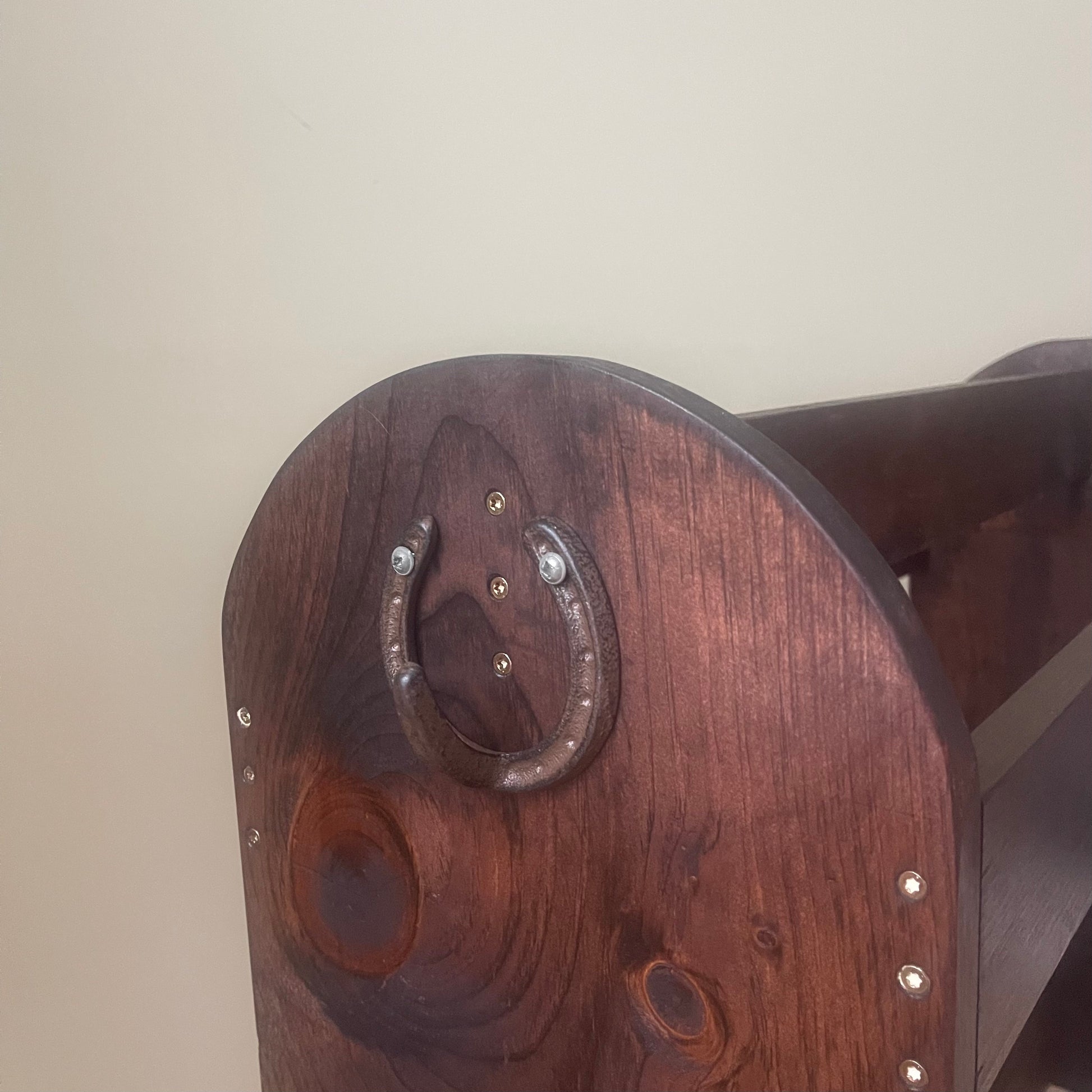 Handcrafted Wooden Saddle Stand | Premium Solid Wood Saddle Rack | Elegant Tack Room Storage for Western & English Saddles- mahogany