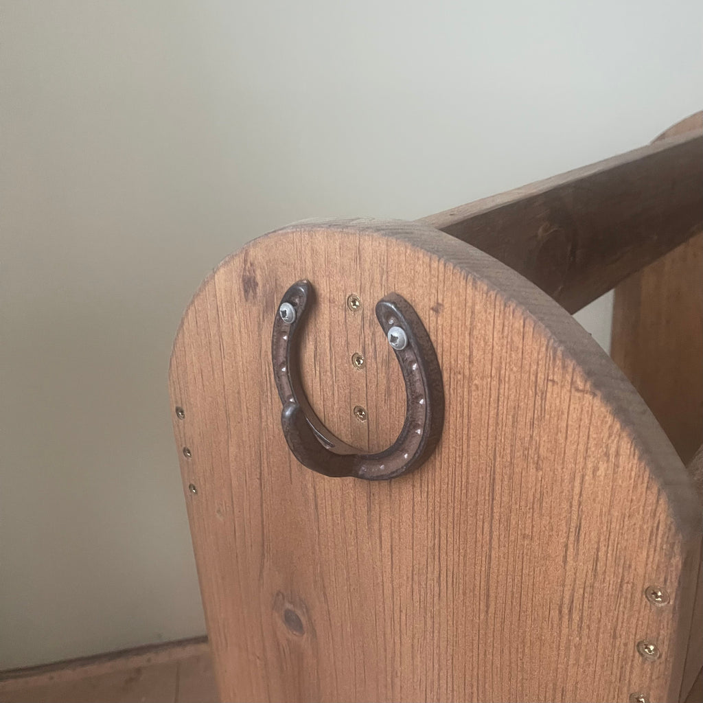 Handcrafted Wooden Saddle Stand | Premium Solid Wood Saddle Rack | Elegant Tack Room Storage for Western & English Saddles- Old English