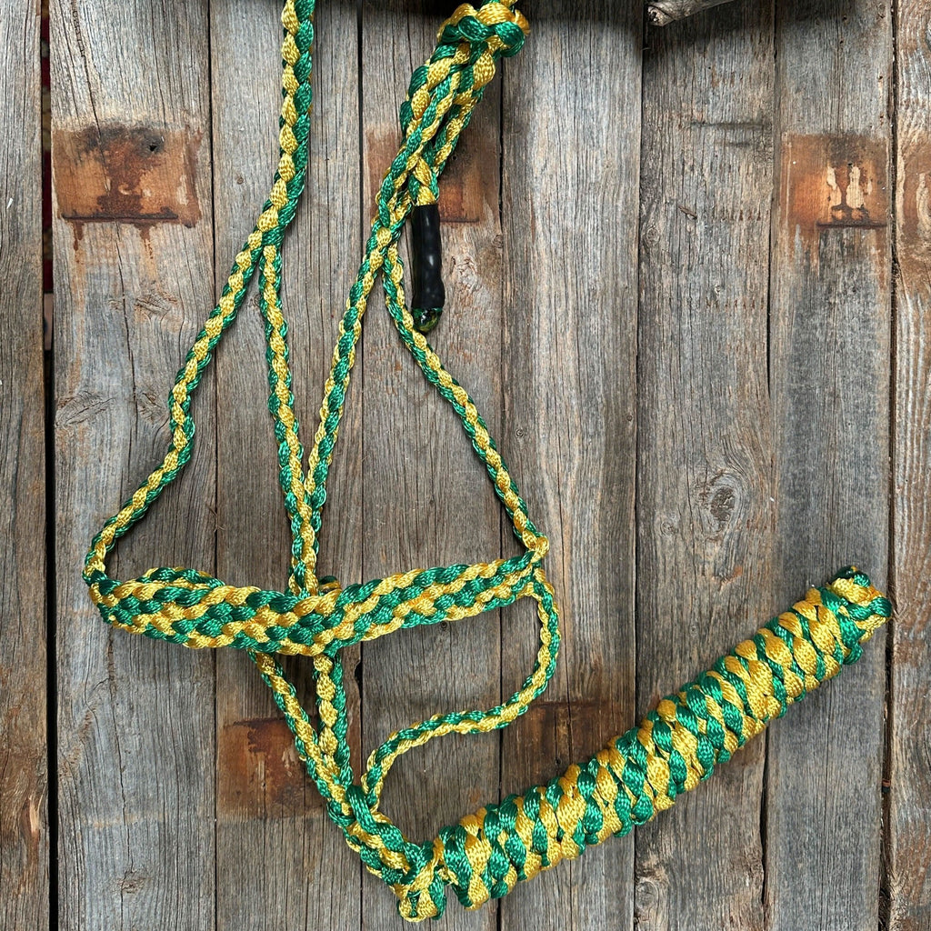 Green and Gold Mule Tape Halter