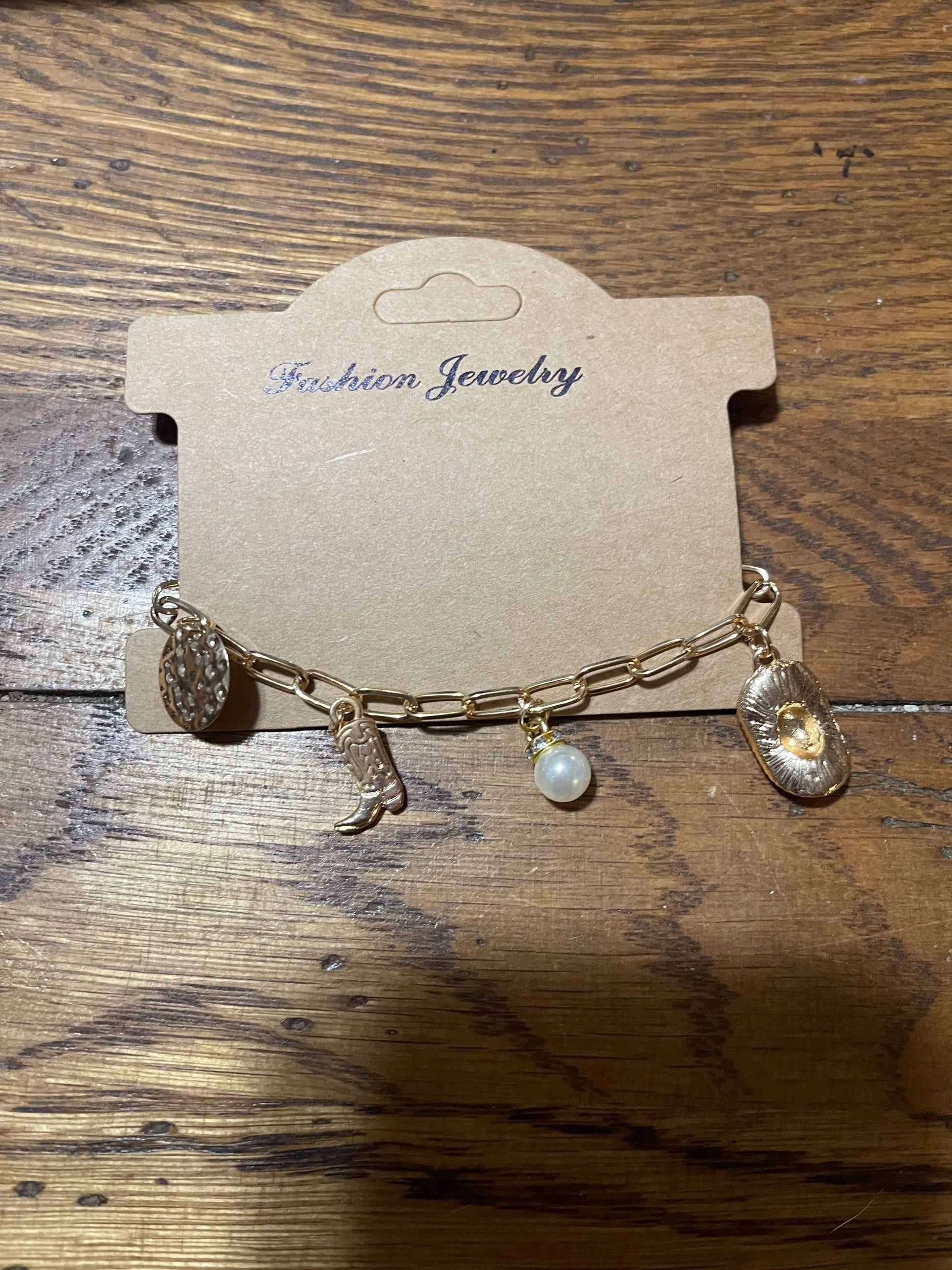Geometric Pendant Bracelet- Gold