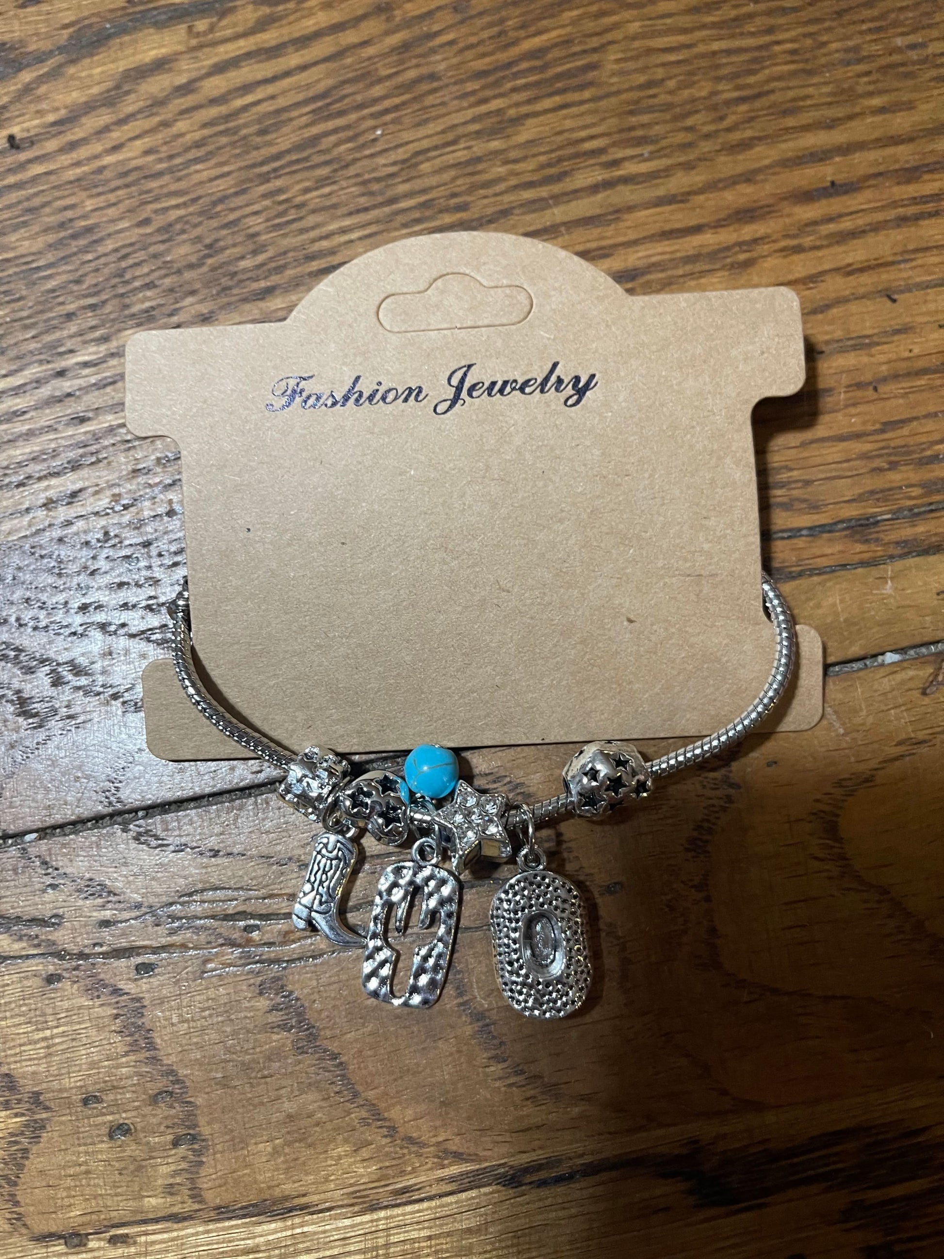 Retro cowboy hat and cowboy boot Beaded Bracelet,