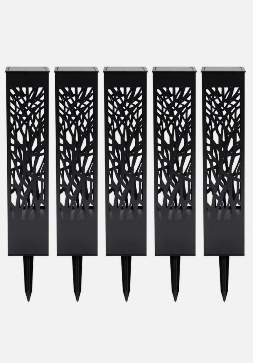 SmartYard Square Solar Bollard Pathway Lights – 35 Lumen, 5-pack
