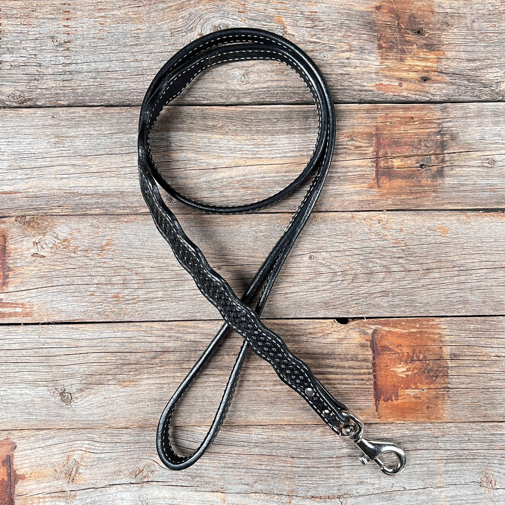 Black Leather leash 4' x 1" wide