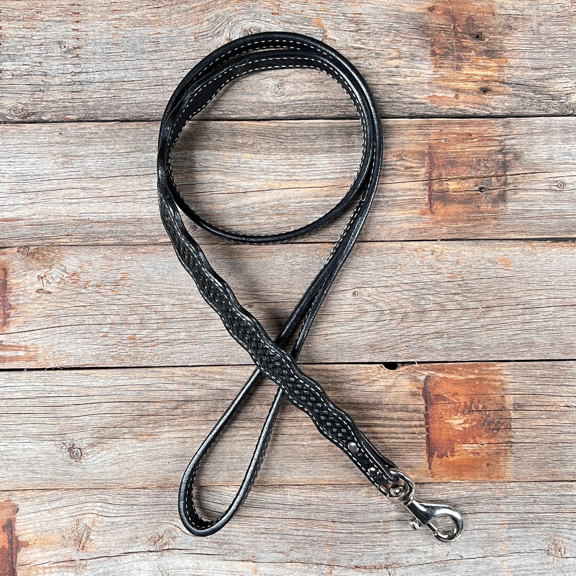 Black Leather leash 4' x 1" wide