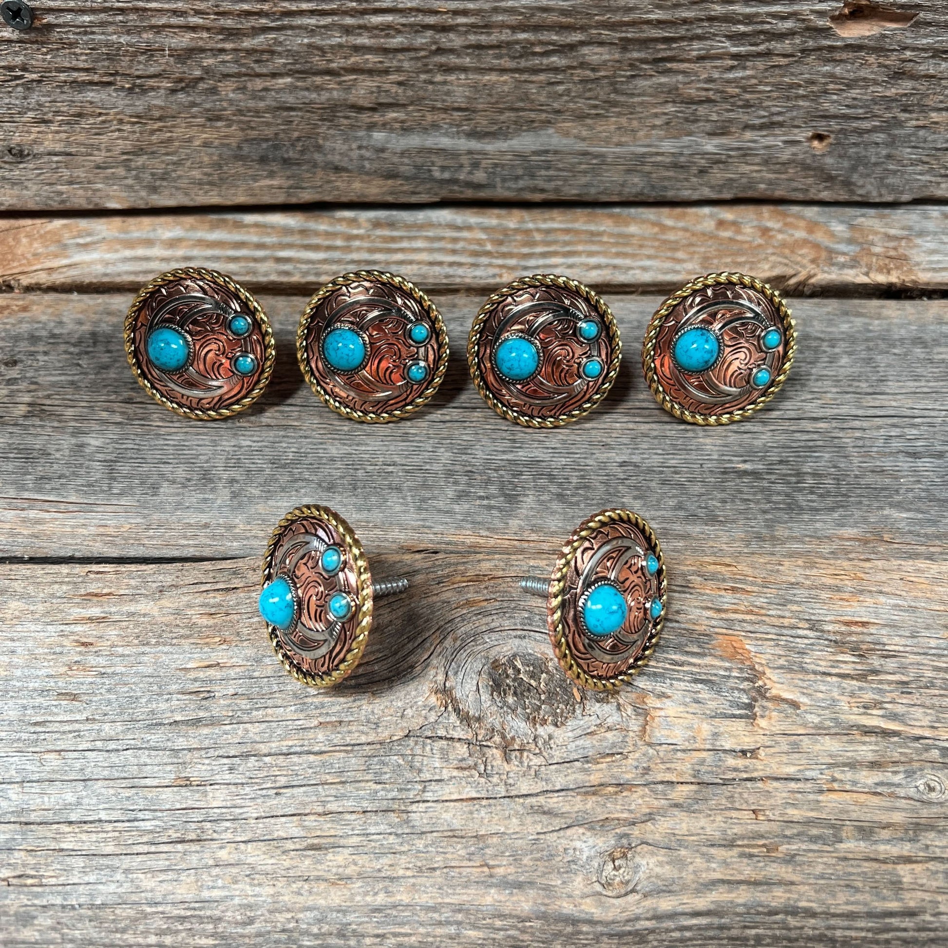 Copper Turquoise Blossom Saddle Set SSW206