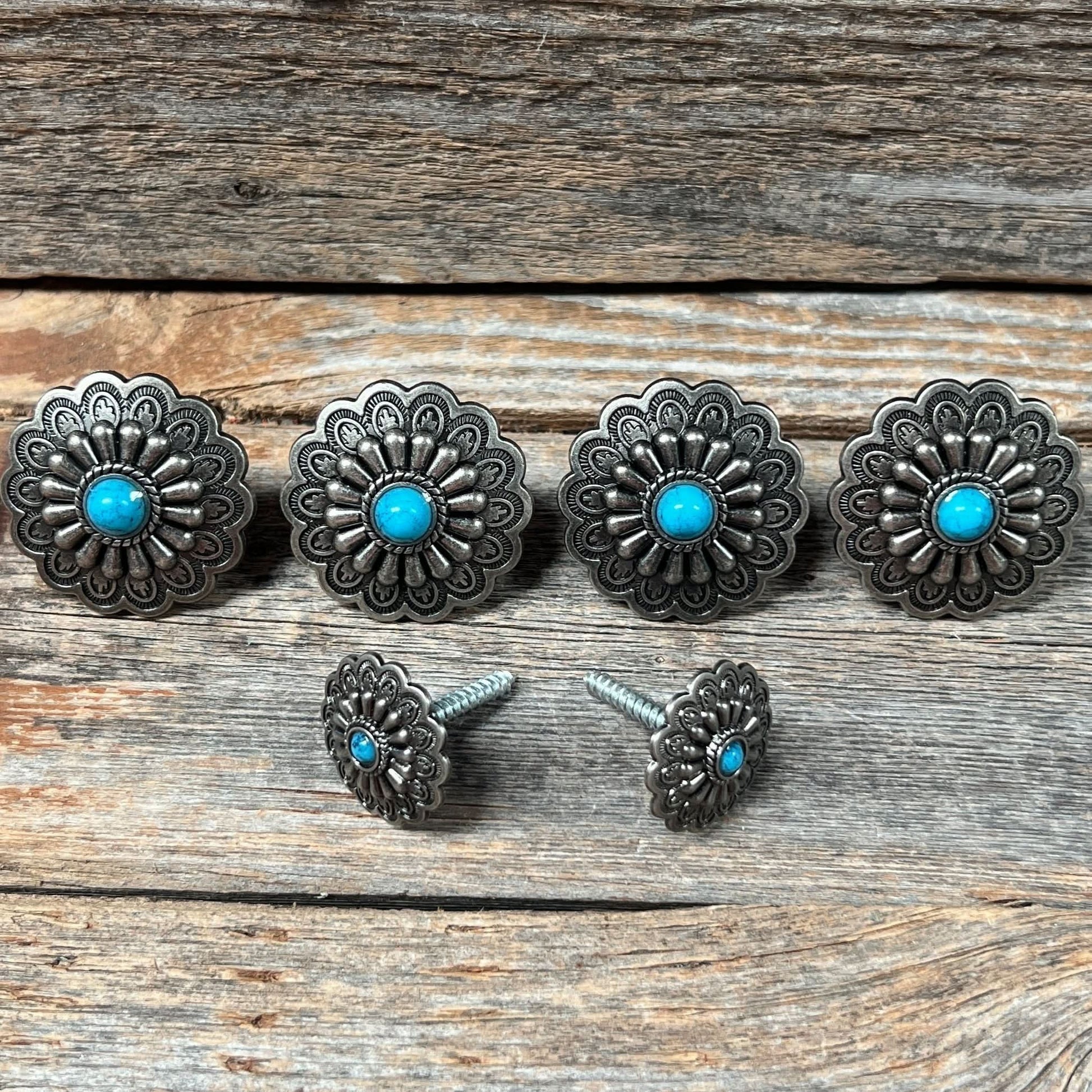 Antique Silver Turquoise Saddle Set SSW203