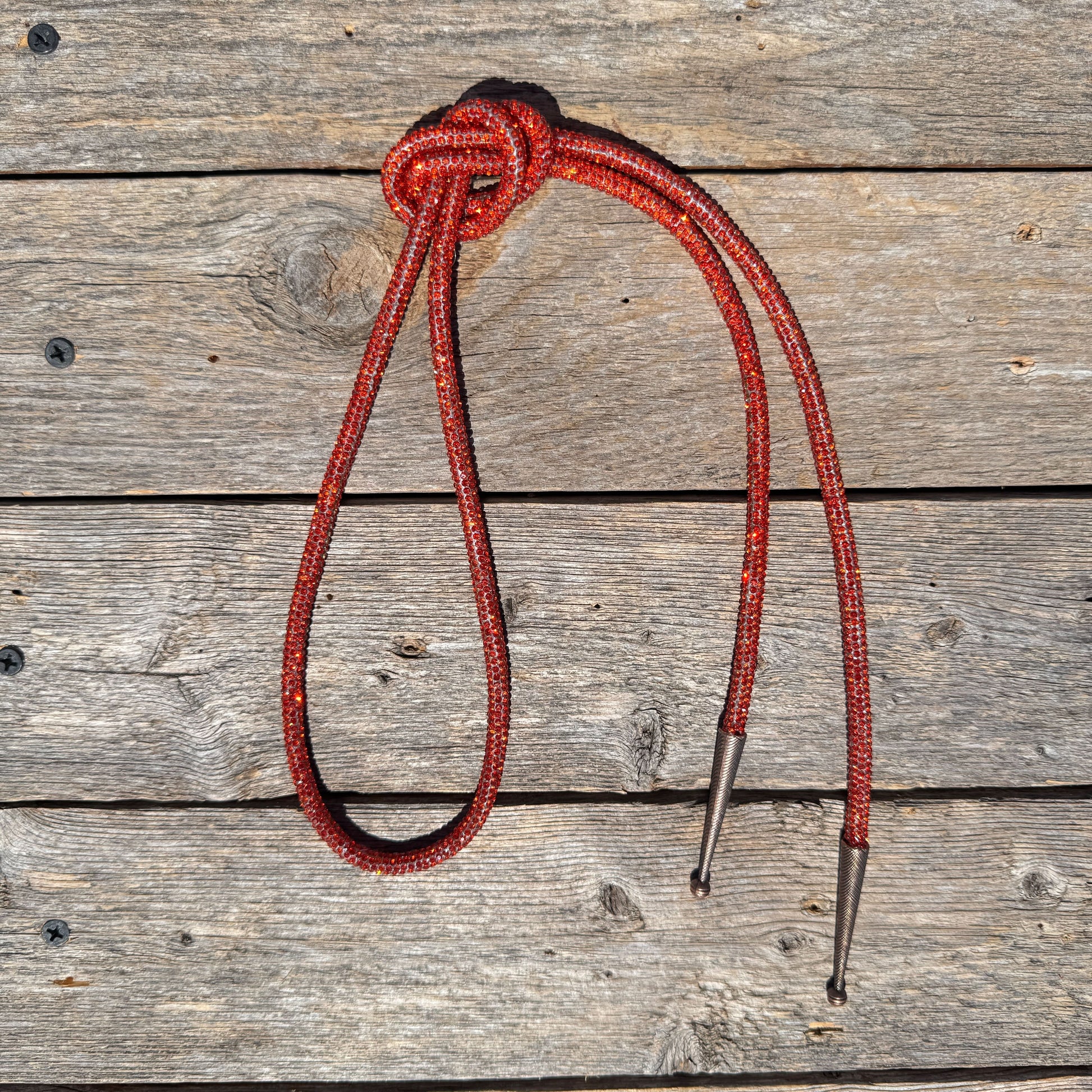 Orange Rhinestone Western Bolo Tie #BT111