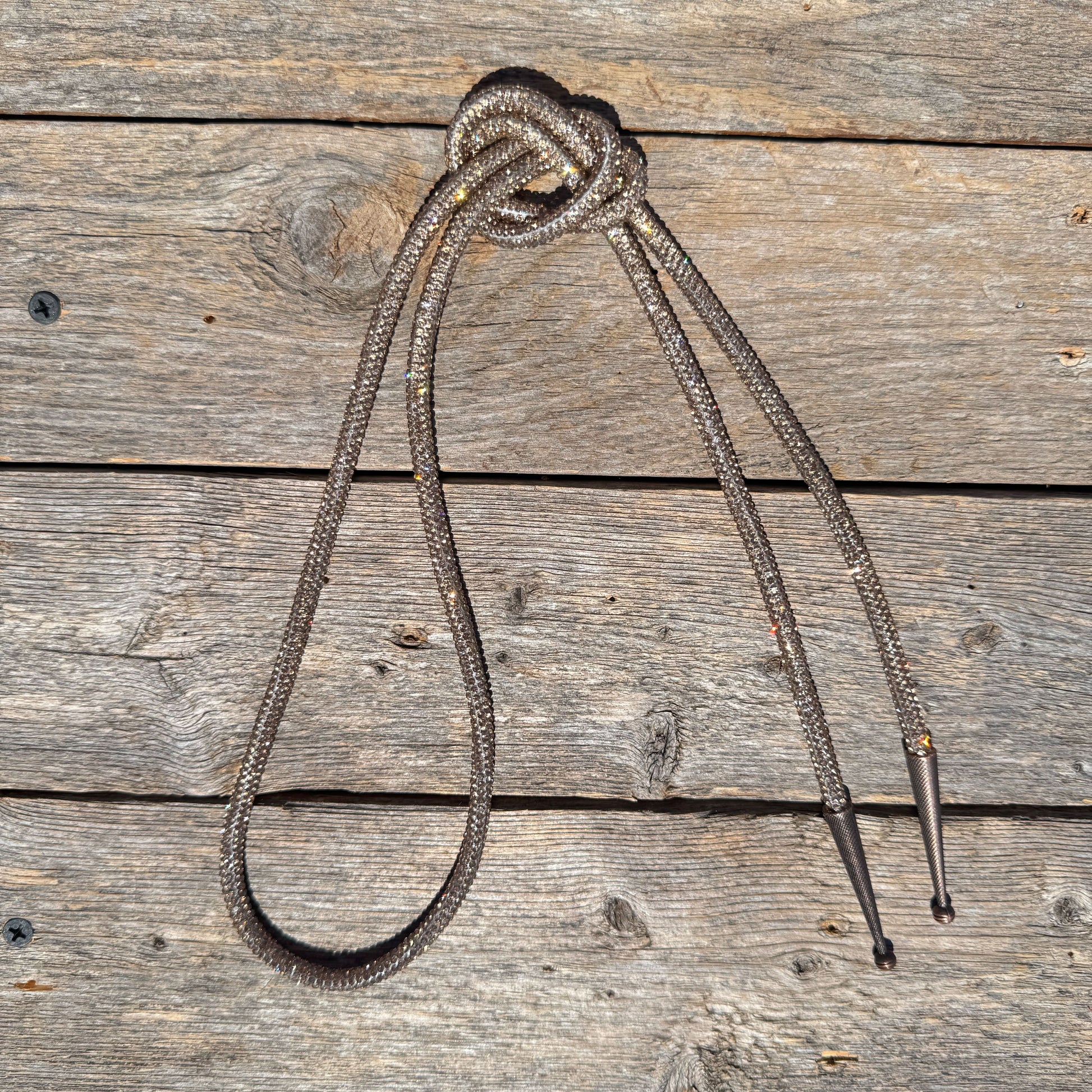 Champagne Rhinestone Western Bolo Tie #BT116