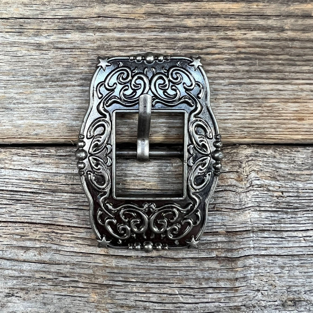 Small Star Antique Silver Cart Buckle W177B