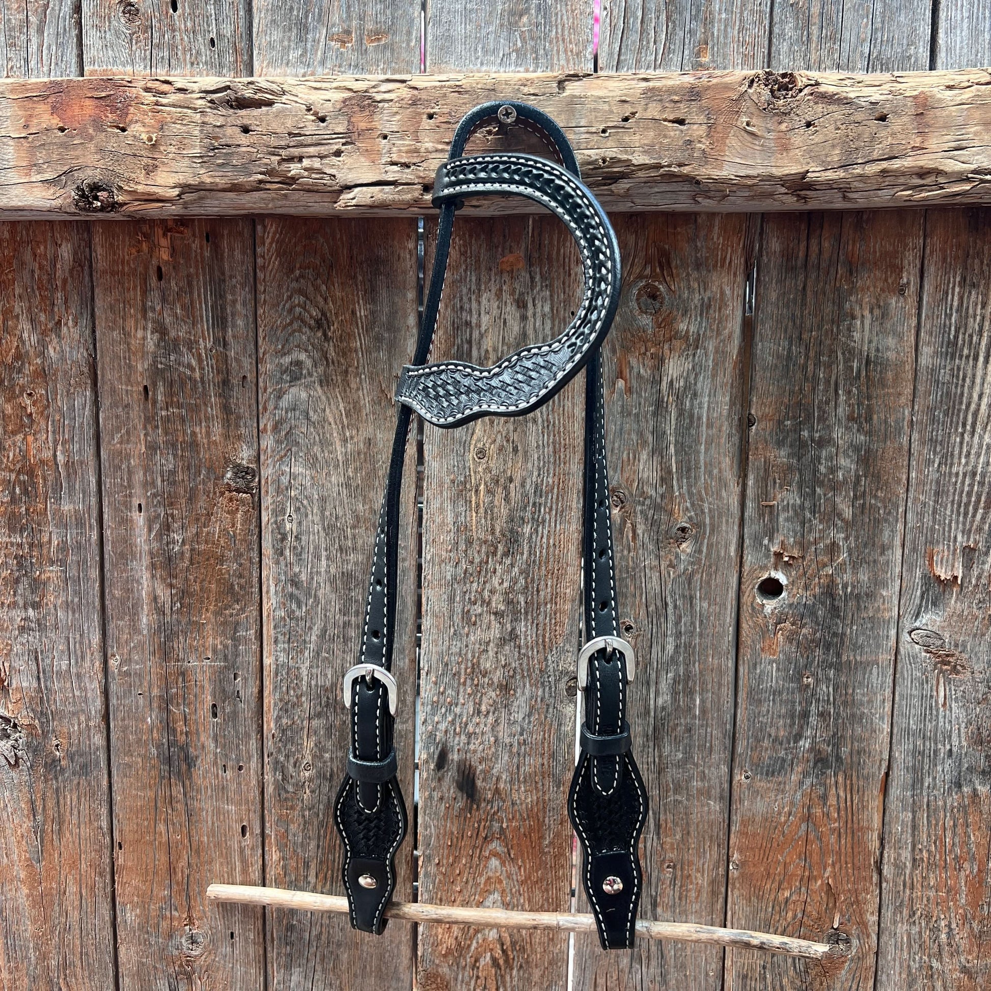 Black Cob - Gag One Ear Headstall / Bridle- Short Cheeks