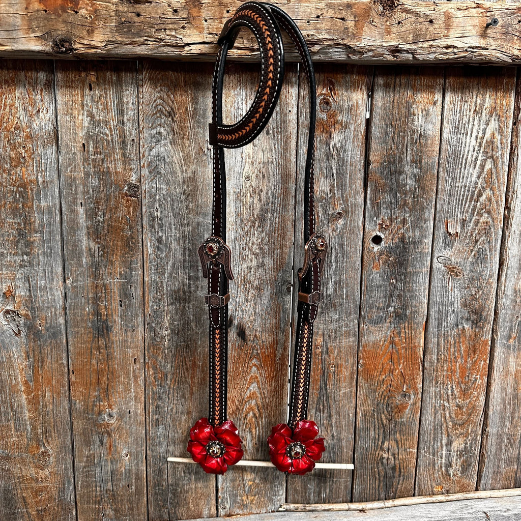 Foxtail Ruby - Champagne Browband/One Ear Headstall & Breastcollar Tack Set #BBBC595