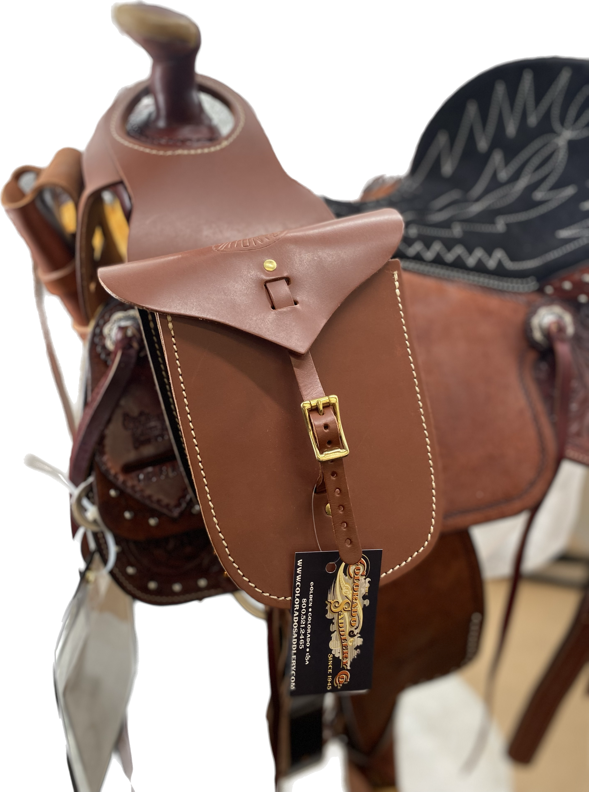 Ultra Rider Brown Horn Bag with Detachable Holster