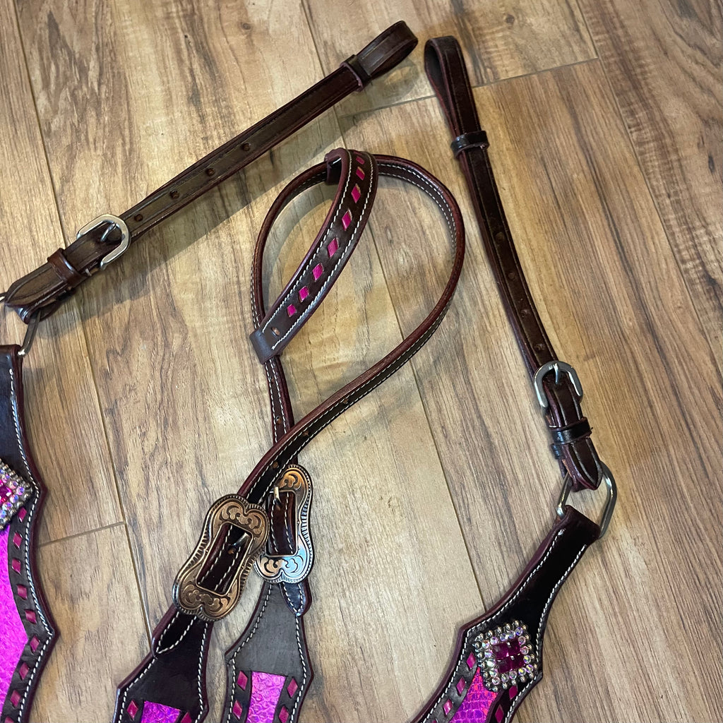 Pre Order Pink butterfly Western tack set