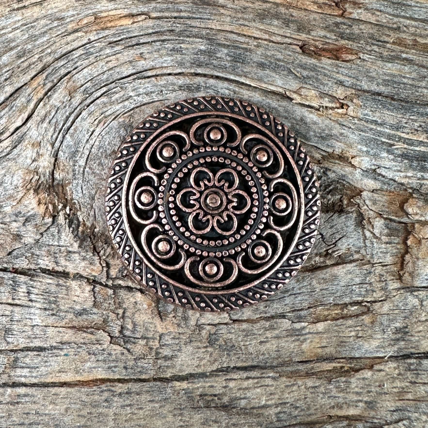 Copper Intricate Engraved Concho 1" W224S