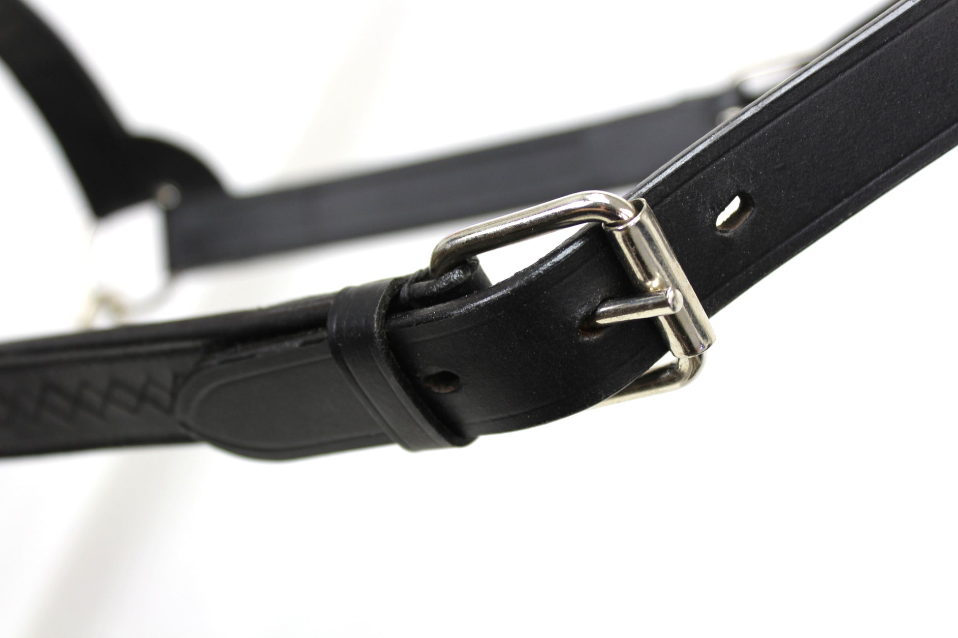Derby Originals Premium Fancy Stitch Flat Leather Cattle Show Halter – Adjustable Fit with 48" Lead and 14" Chain, Small/Medium/Large – 1-Year Warranty