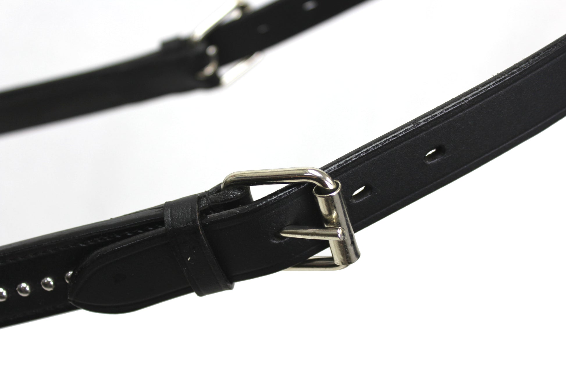 Derby Originals New and Improved Premium Show Spotted Flat Leather Cattle Show Halter, Small/Medium/Large, Adjustable Fit with 48" Lead and 14" Chain, Durable Hardware, 1-Year Warranty