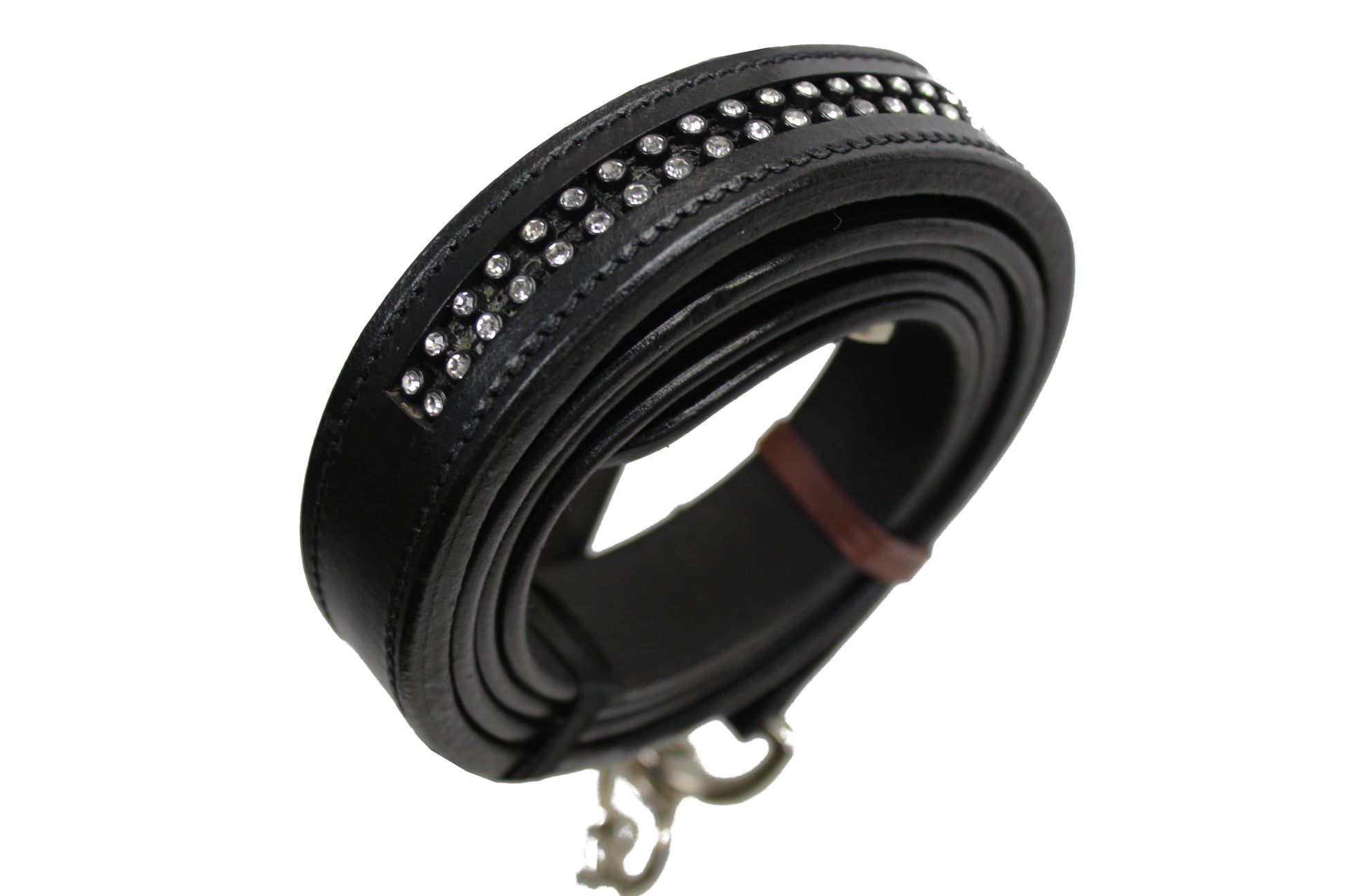 Derby Originals New and Improved Premium Show Spotted Flat Leather Cattle Show Halter, Small/Medium/Large, Adjustable Fit with 48" Lead and 19.5" Chain, Elegant Show Spots, 1-Year Warranty