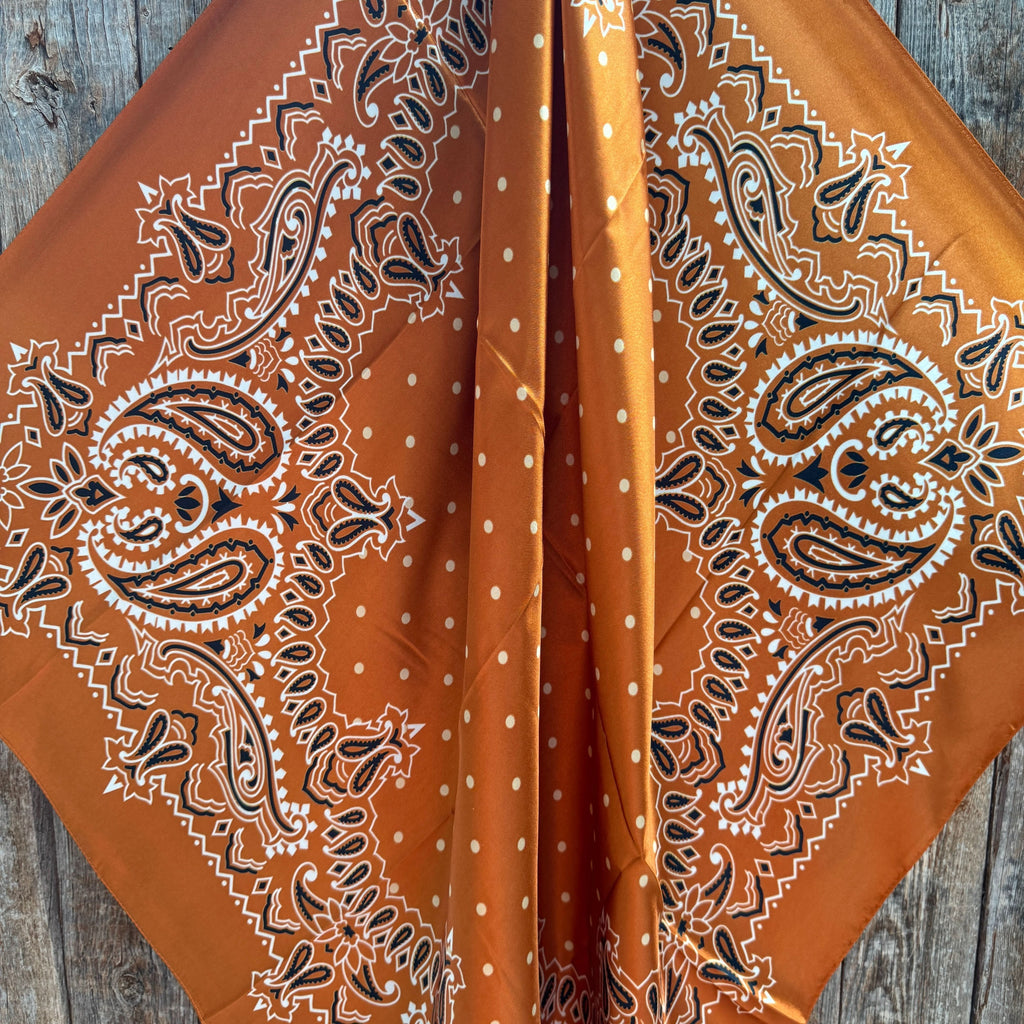 35X35" Rust Paisley Wild Rag / Scarf WR3432