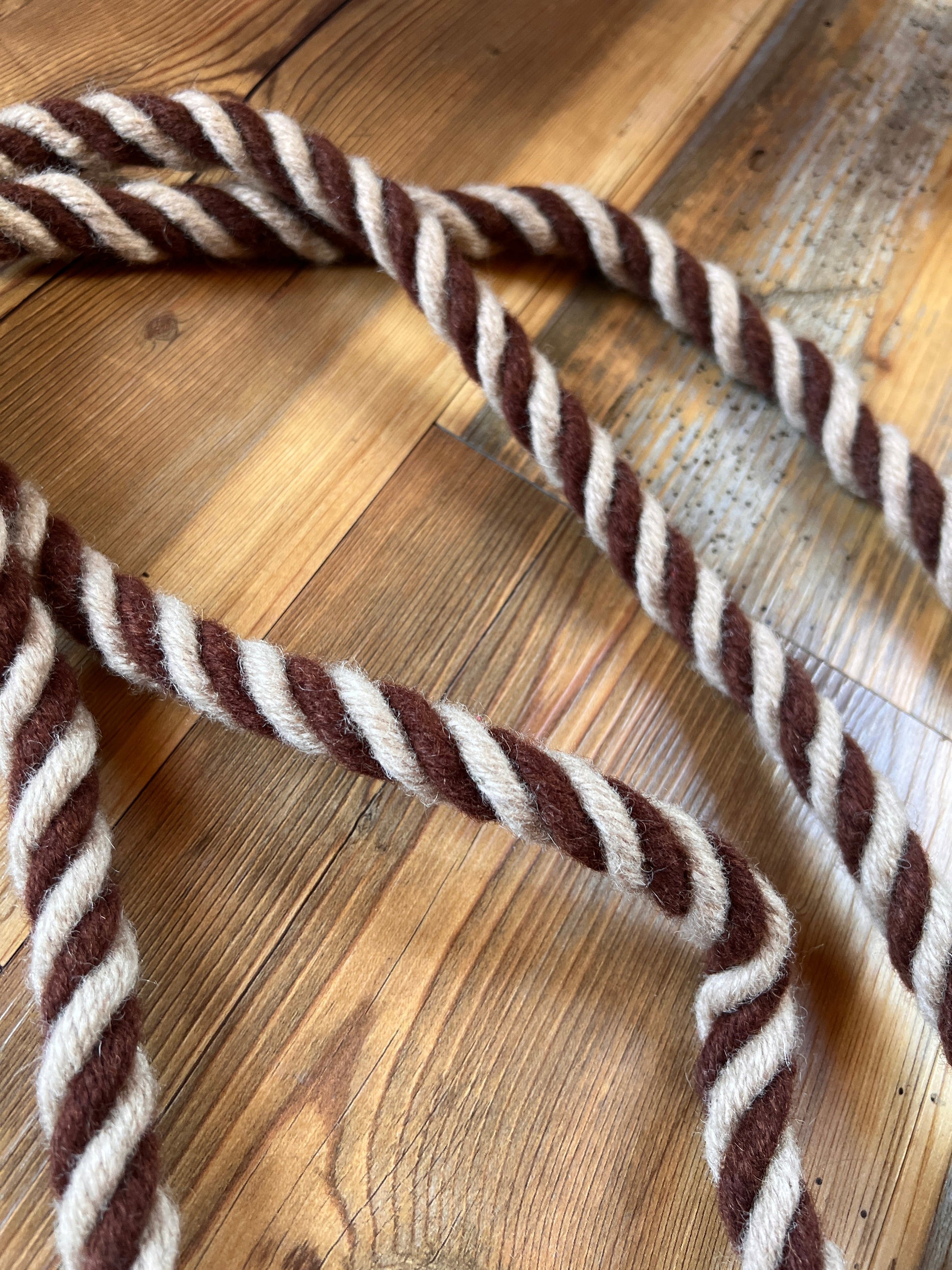Rustic Mocha Mohair Contest Reins - 8 Ft