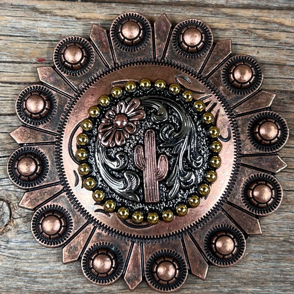 Cactus and Flower Western Concho W219