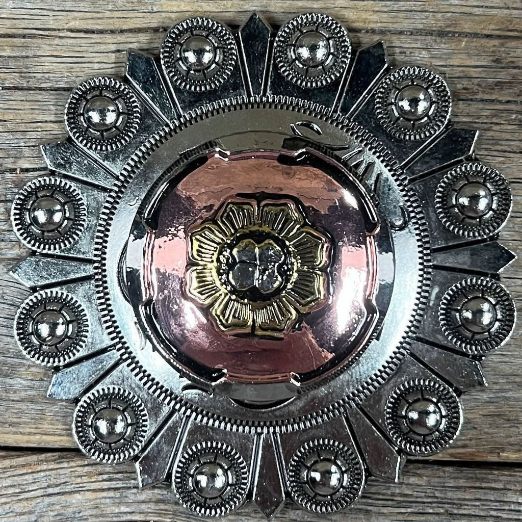 Copper & Gold Flower Western Concho W192