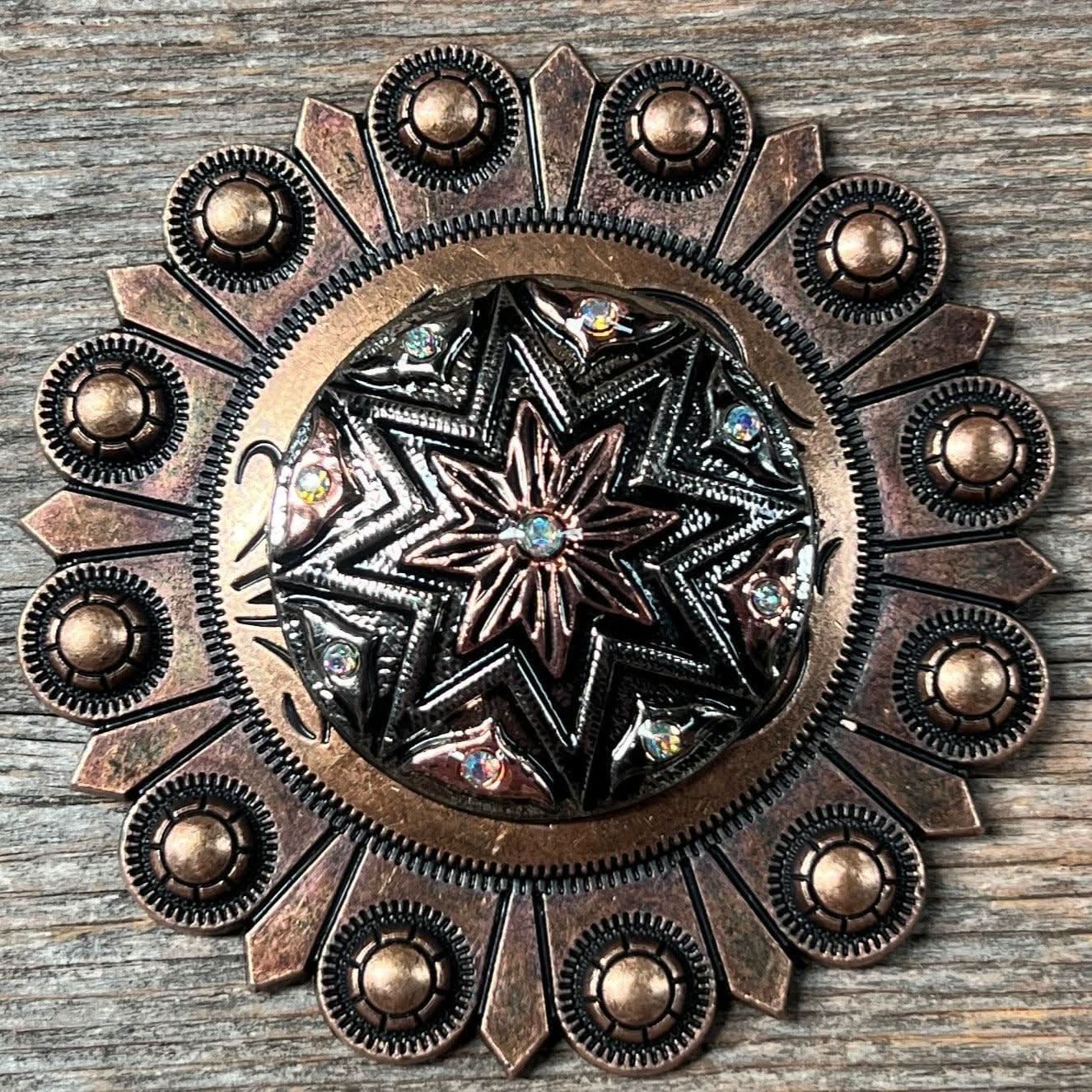 Starburst Antique Silver Western Concho W185