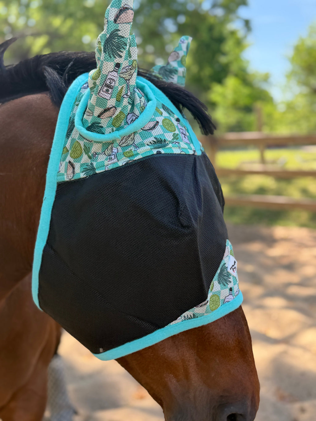 Tacos & Tight Turns | Buzz Off Horse Size Fly Mask | WhinneyWear