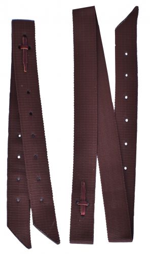 BROWN- SHOWMAN- PREMIUM QUALITY NYLON OFF BILLET AND TIE STRAP.