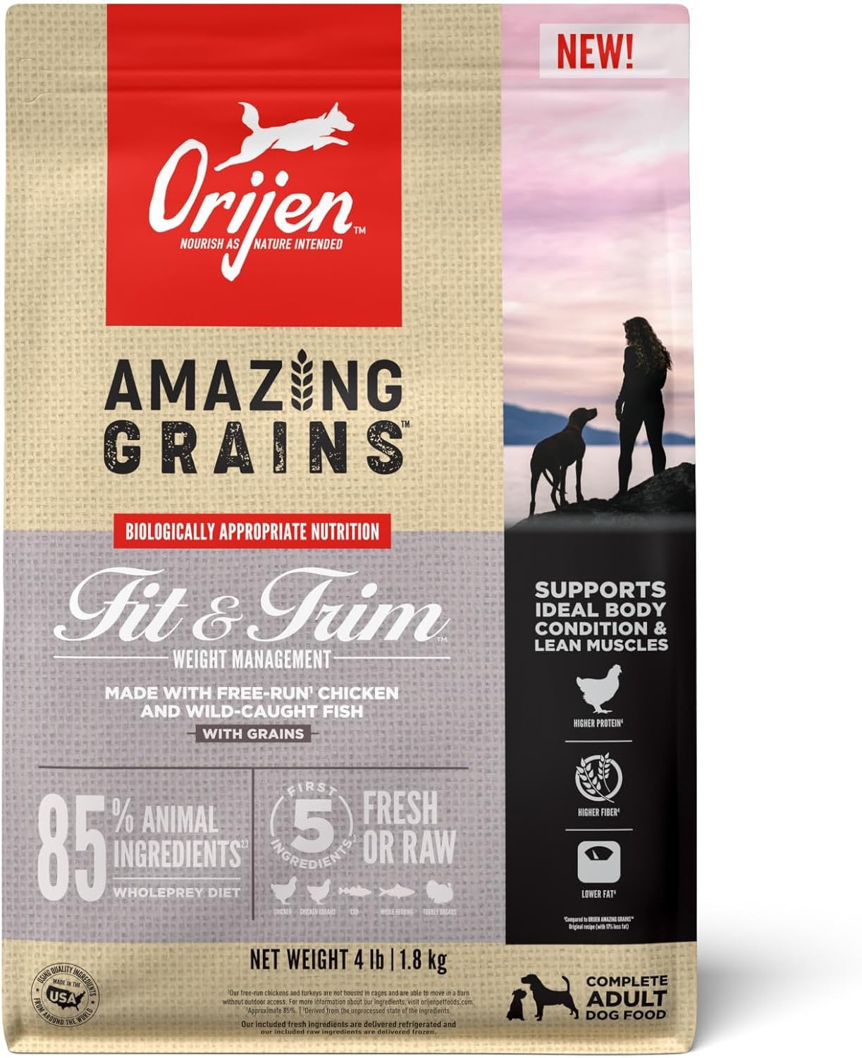 Orijen Amazing Grains Fit & Trim Dry Dog Food