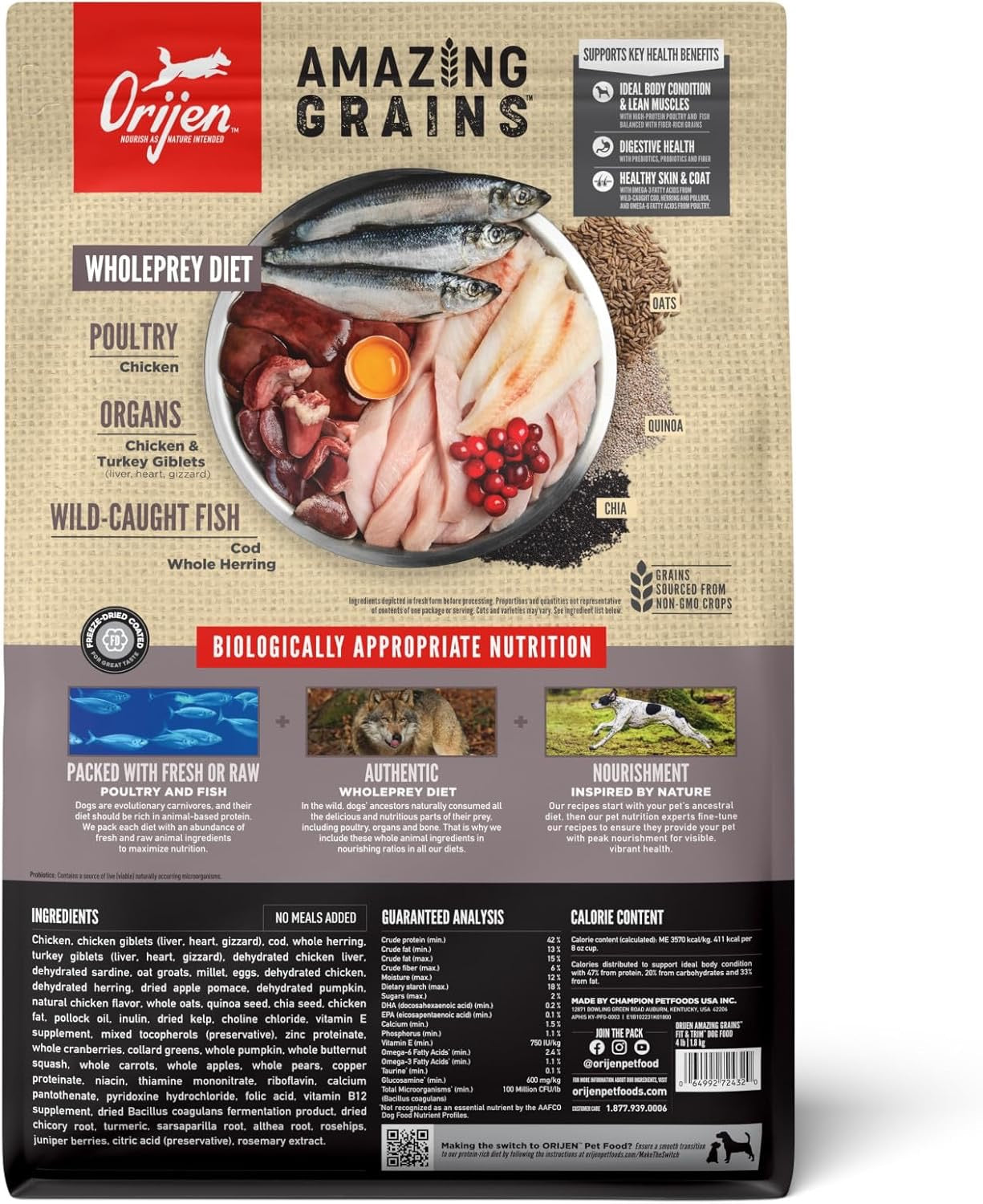 Orijen Amazing Grains Fit & Trim Dry Dog Food