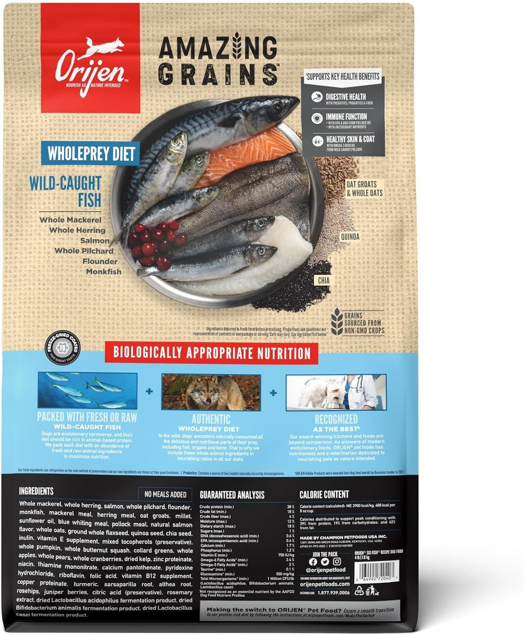 Orijen Amazing Grains Six Fish Dry Dog Food
